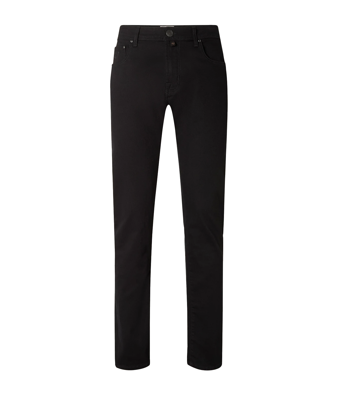 Pant 5 Pkt Slim Fit Bard In 500D Black Leather Patch - front view