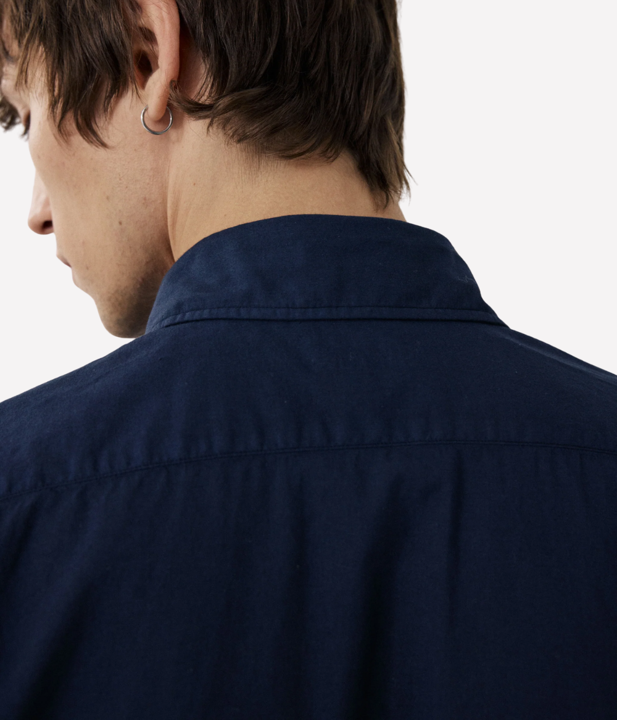 Men Woven Shirt in Navy Blue