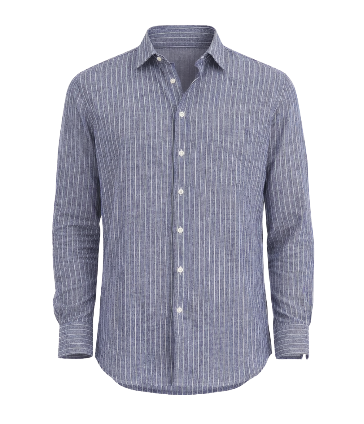 Slim Fit Shirt in Navy & White Stripe