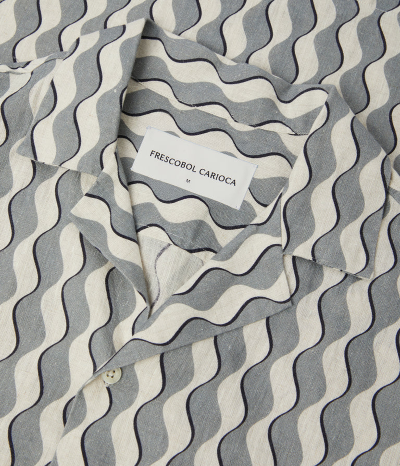 Roberto Linen Shirt Short Sleeve Shirt In Coastal Blue