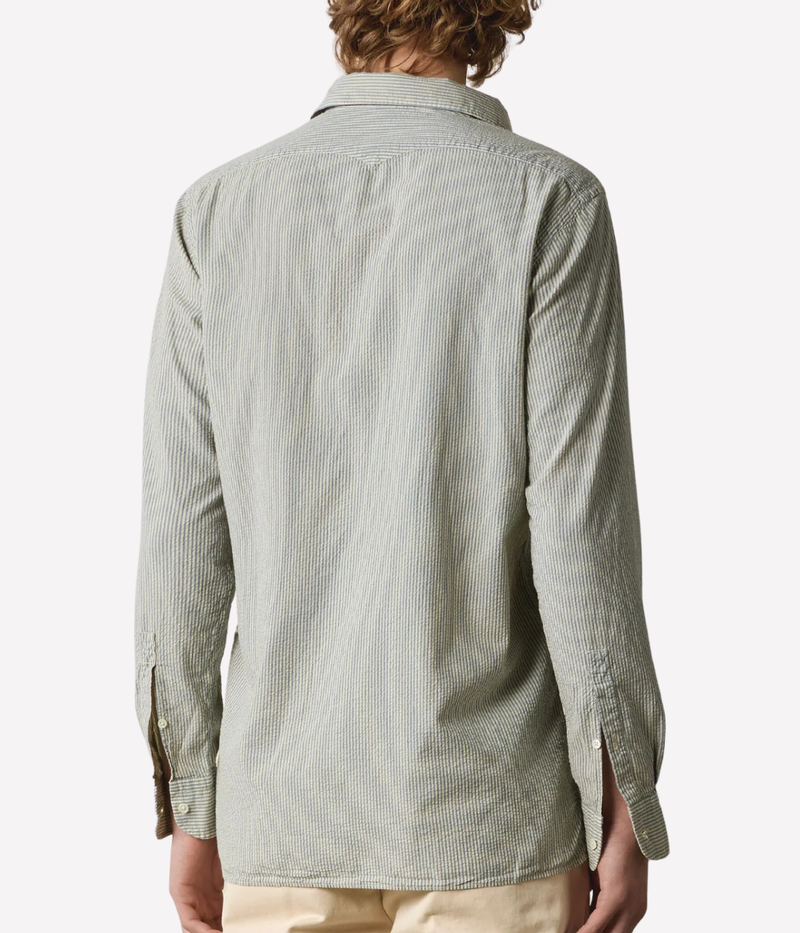 Back view of Massimo Alba Bowles Shirt in Champagne