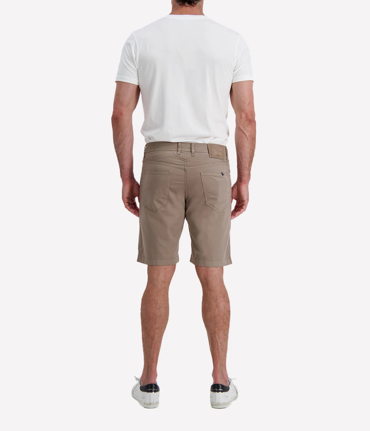 Jacob Cohën Nicolas Bermuda 5 PKT Slim Fit in Elephant Gray Suede Patch – Back View Tailored Bermuda Shorts