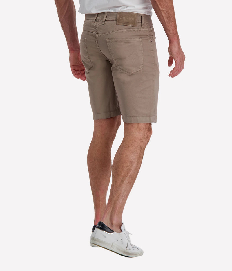 Jacob Cohën Nicolas Bermuda 5 PKT Slim Fit in Elephant Gray Suede Patch – Back View Tailored Bermuda Shorts