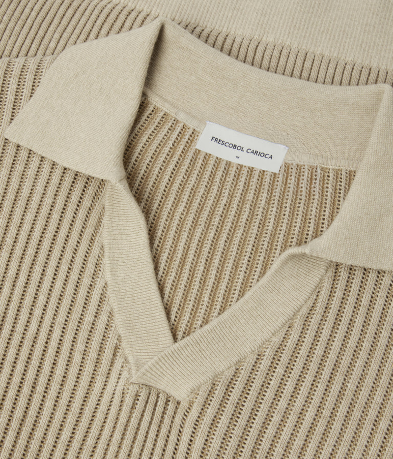 Rino Cotton Blend Polo In Beige