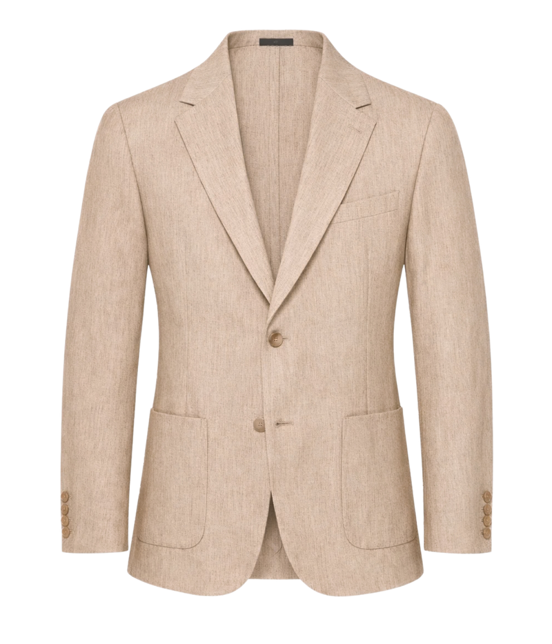 Linen Blazer in Dune Melange