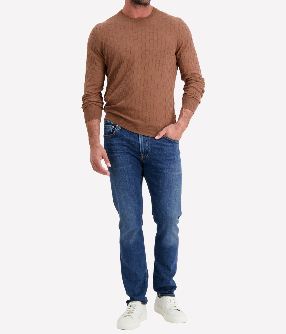 Crew Long Sleeve in Tobacco Brown