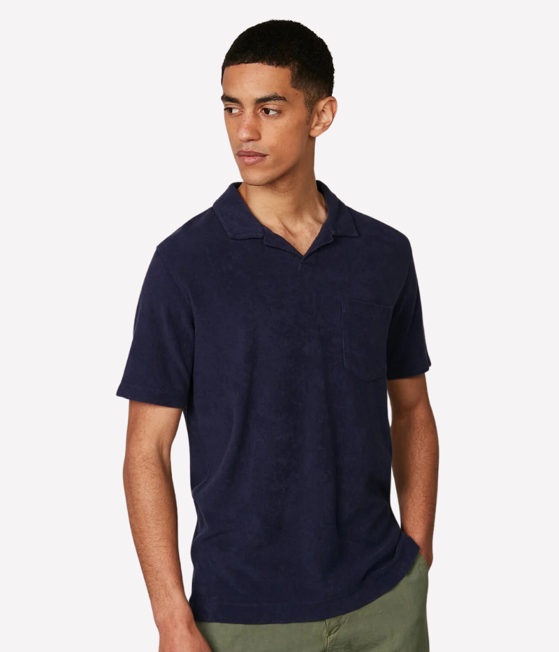 Bouclette Polo in Storm Blue