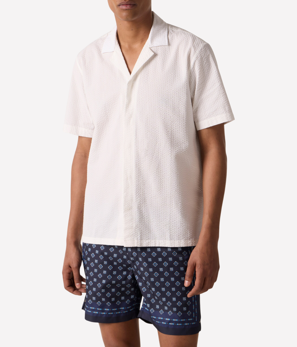 Maitan Seersucker Shirt in Thasos Beach