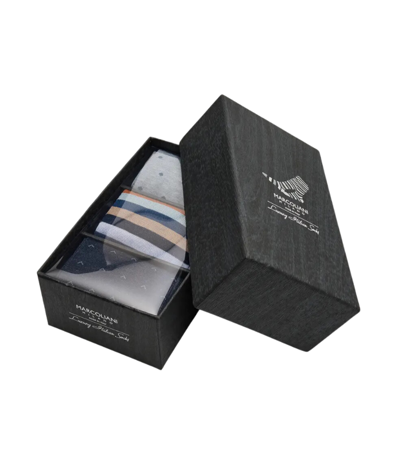 PIMA COTTON LUXURY SOCKS - 3 PACK in Mix 12