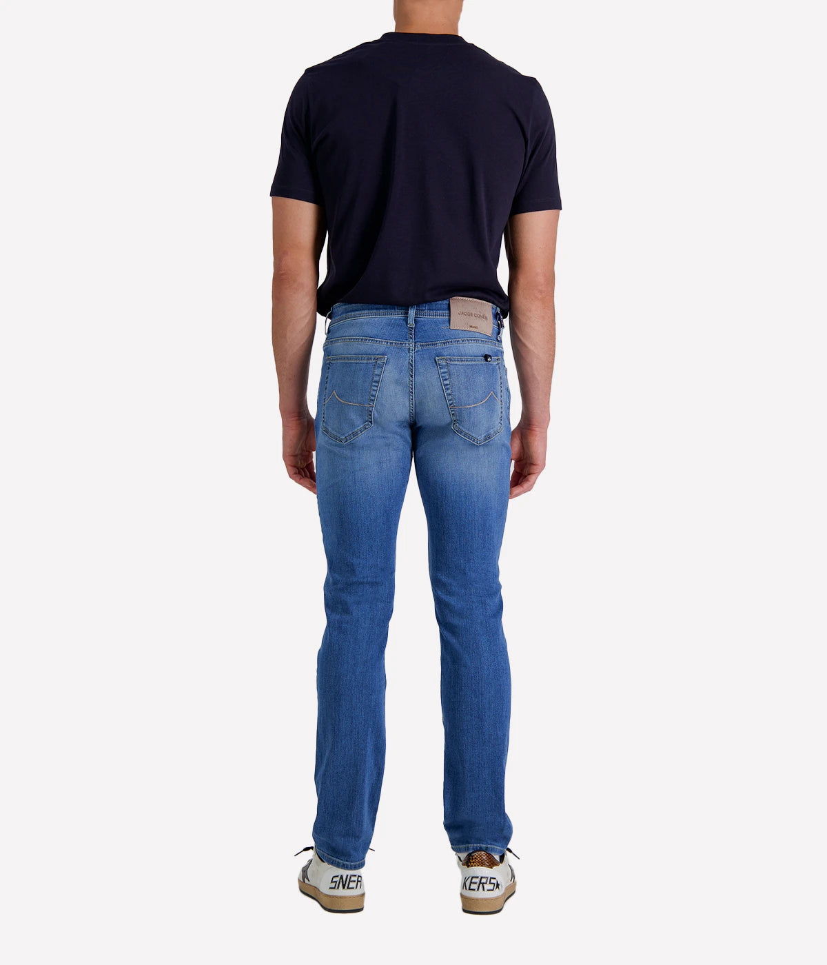 Bard 5 Pkt Slim Fit in 300D Light Blue Mauve Patch