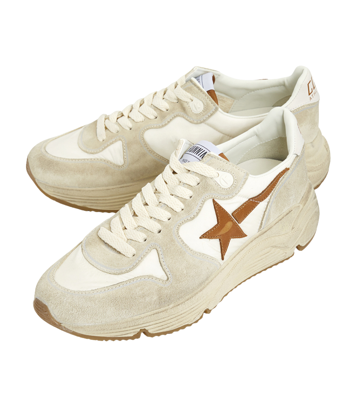 Running Sole Sneaker In White/Beige/Brown