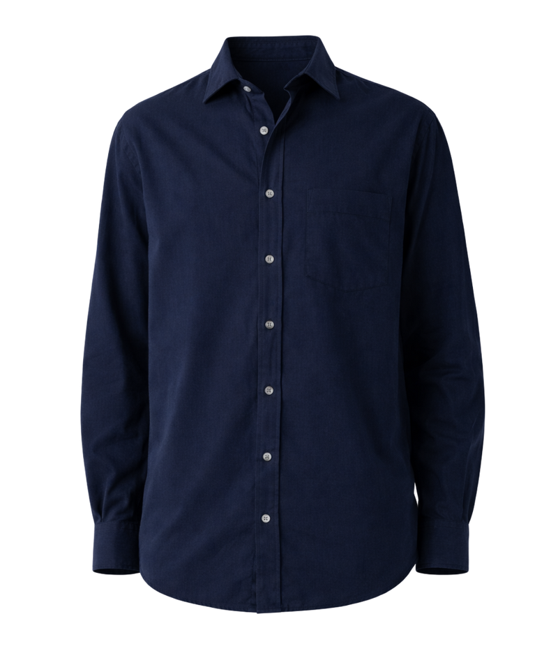 Men Woven Shirt in Navy Blue