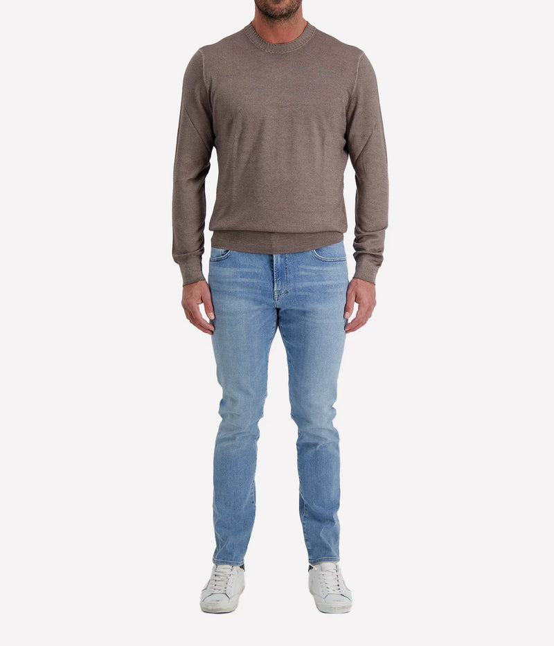 Wool Crew Longsleeve in Army