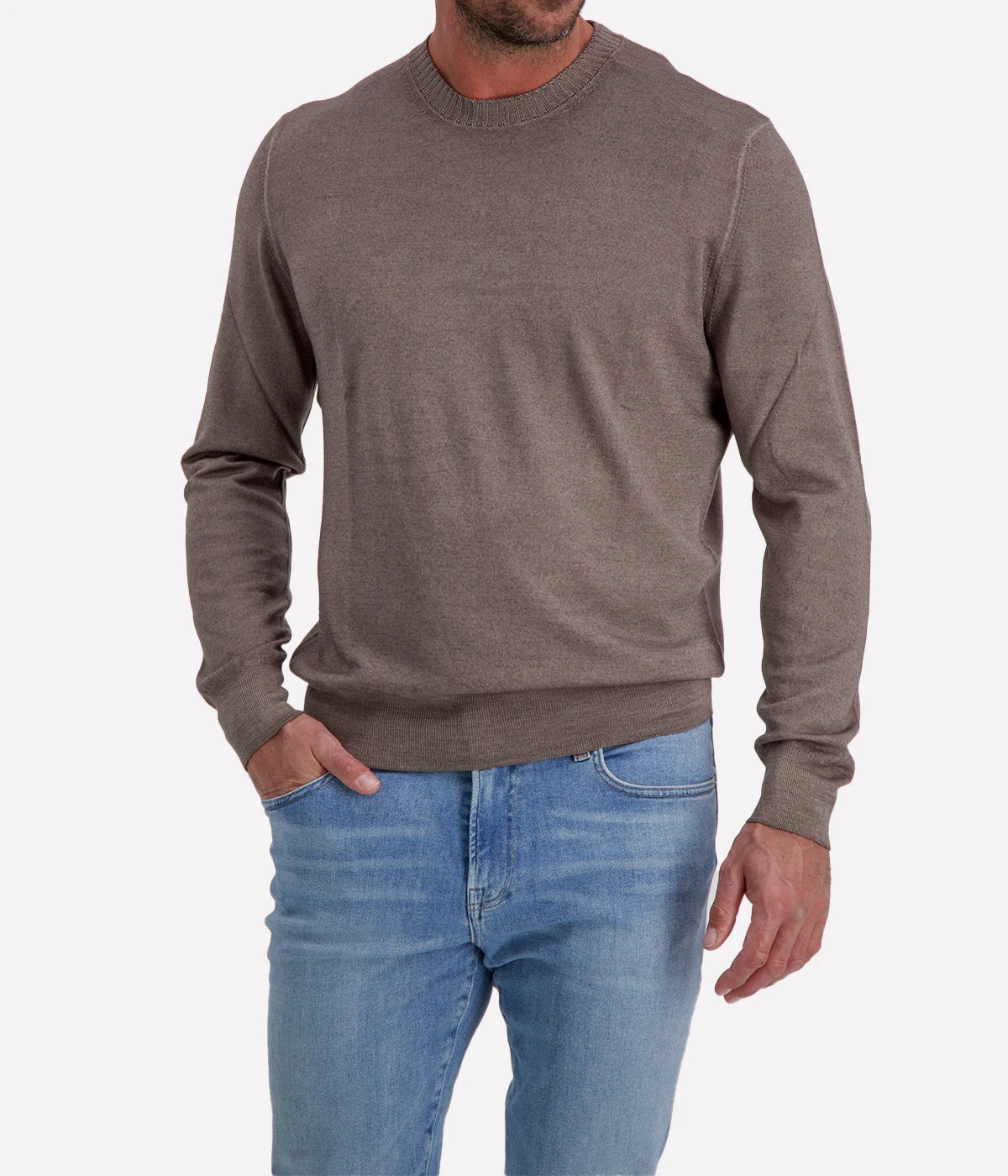 Wool Crew Longsleeve in Army