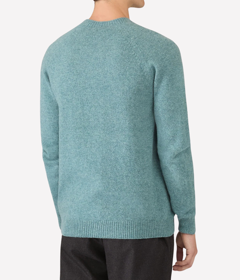 Lambswool Crew Neck In Steel Green