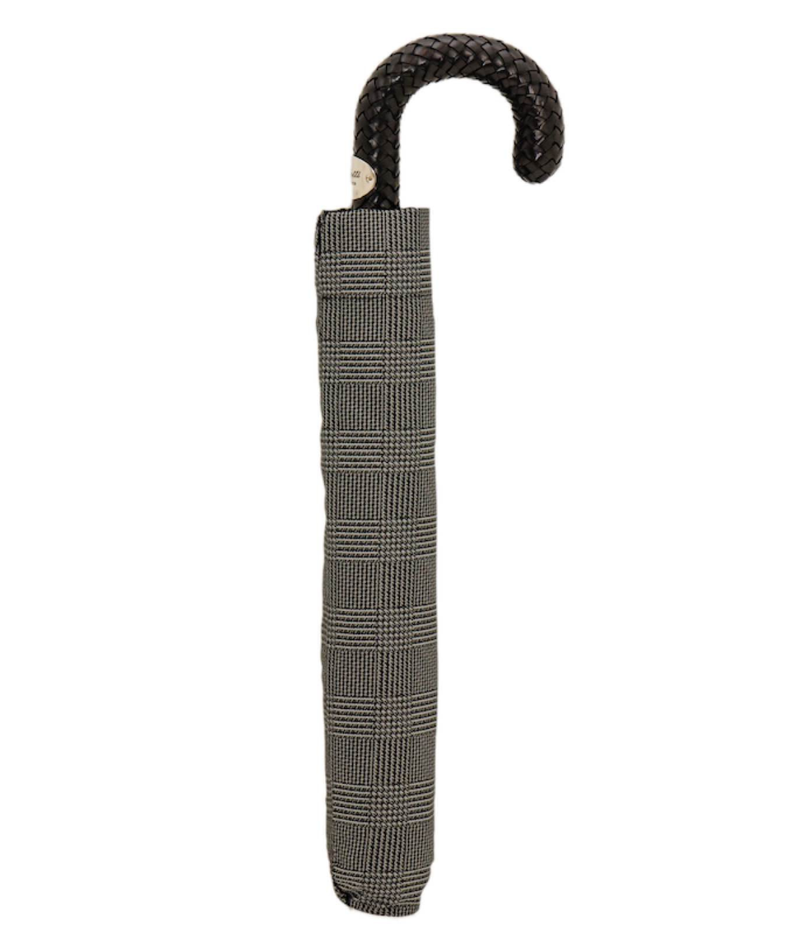Pasotti Folding Milford Umbrella with Braided Leather Handle - Full Shot