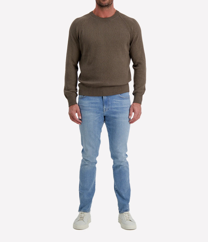 Crew Long Sleeve in Cashmere Cotton Choc
