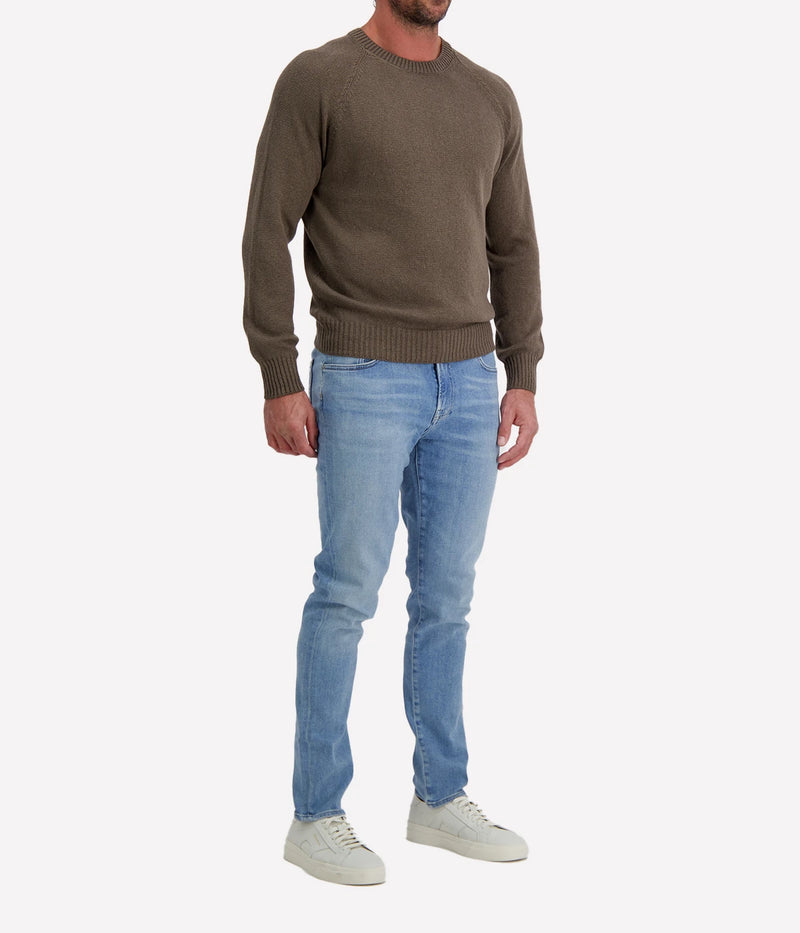 Crew Long Sleeve in Cashmere Cotton Choc