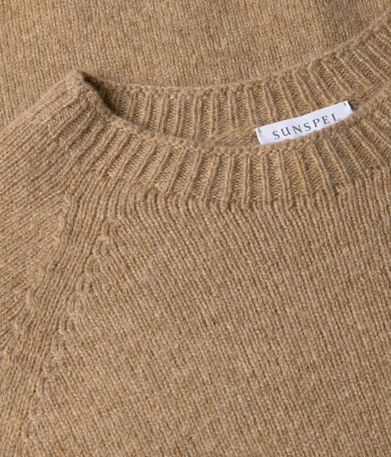 Lambswool Crew Neck In Sandstone