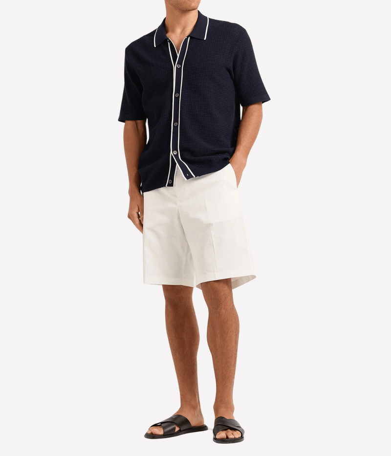 Roddy Button Thru Shirt in Night Iris & Cloud