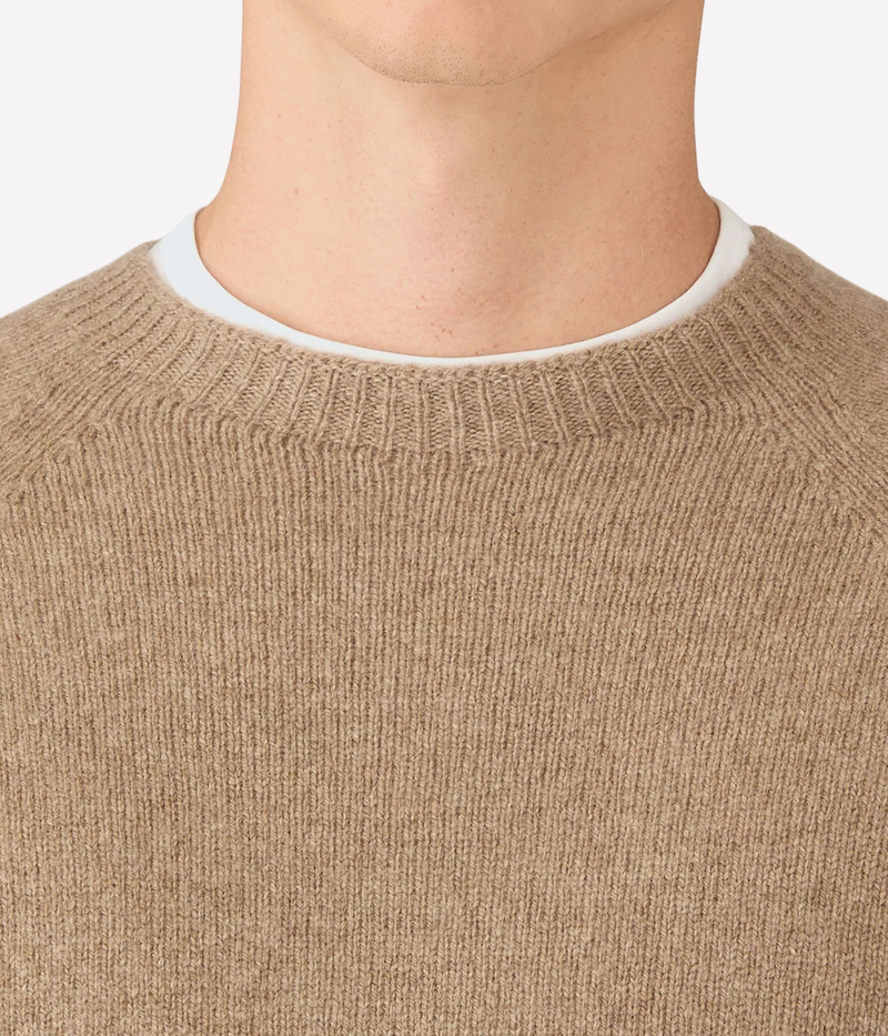 Lambswool Crew Neck In Sandstone
