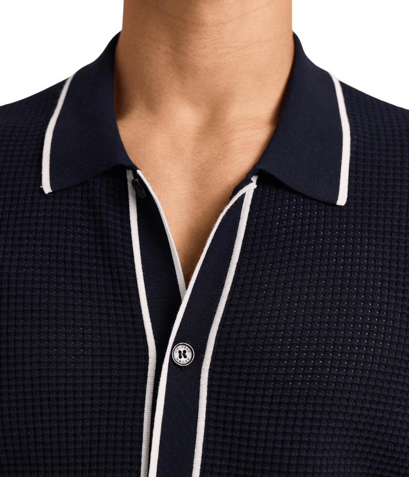 Roddy Button Thru Shirt in Night Iris & Cloud