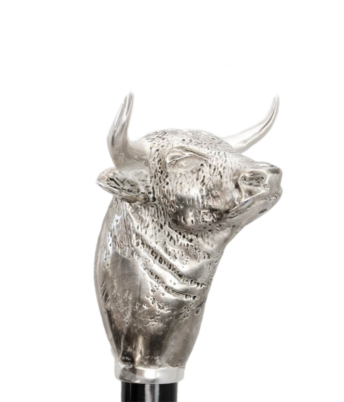 Pasotti Bull Shoehorn in Silver - Bull closeup side shot