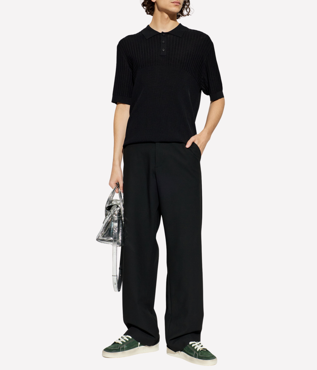 Journey MS Polo Knit in Black