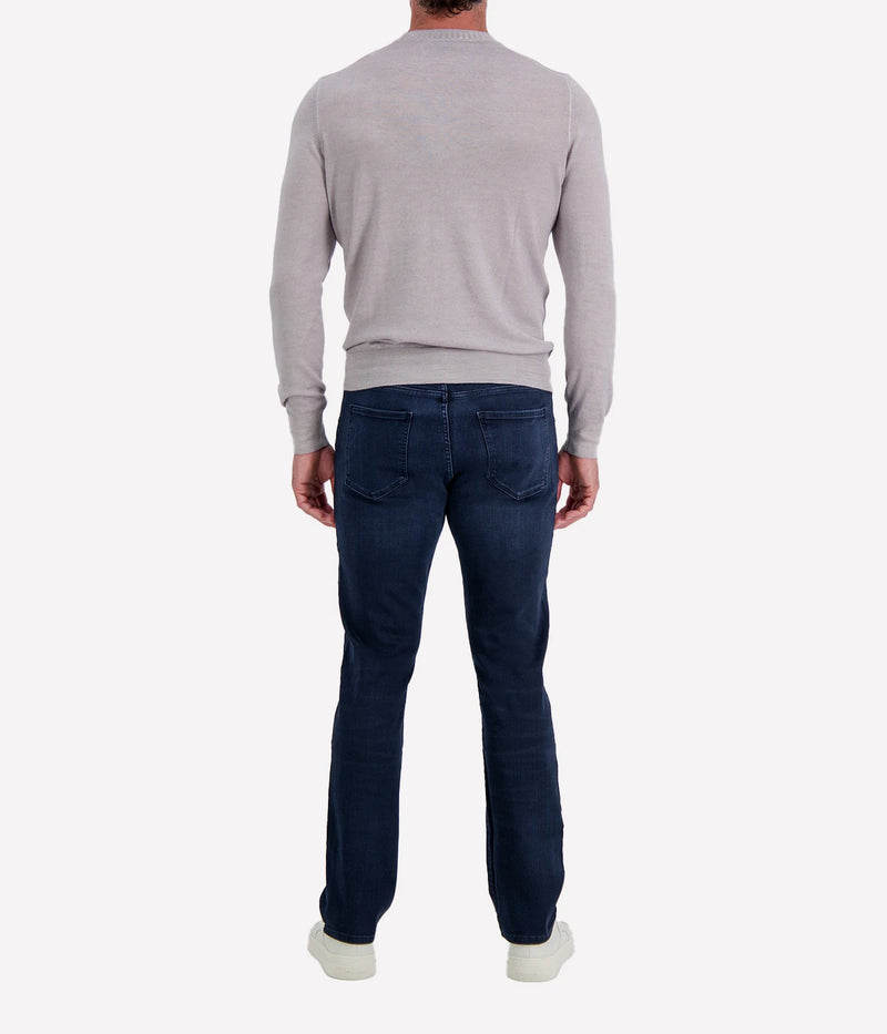 Gran Sasso Wool Crew Longsleeve in Steel – Back View Fine Wool Knit