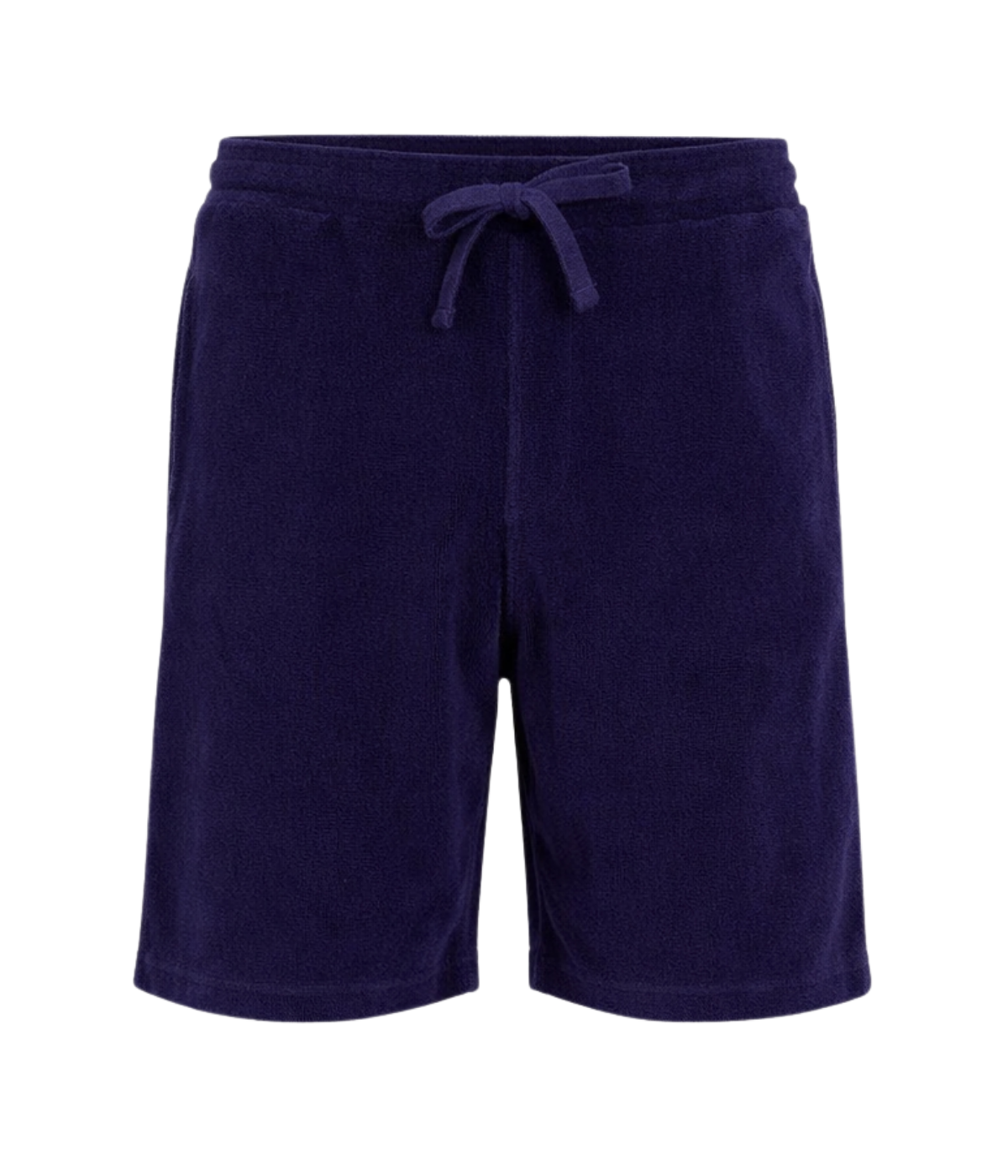 Men Knitted Bouclette Bermuda in Marine Blue
