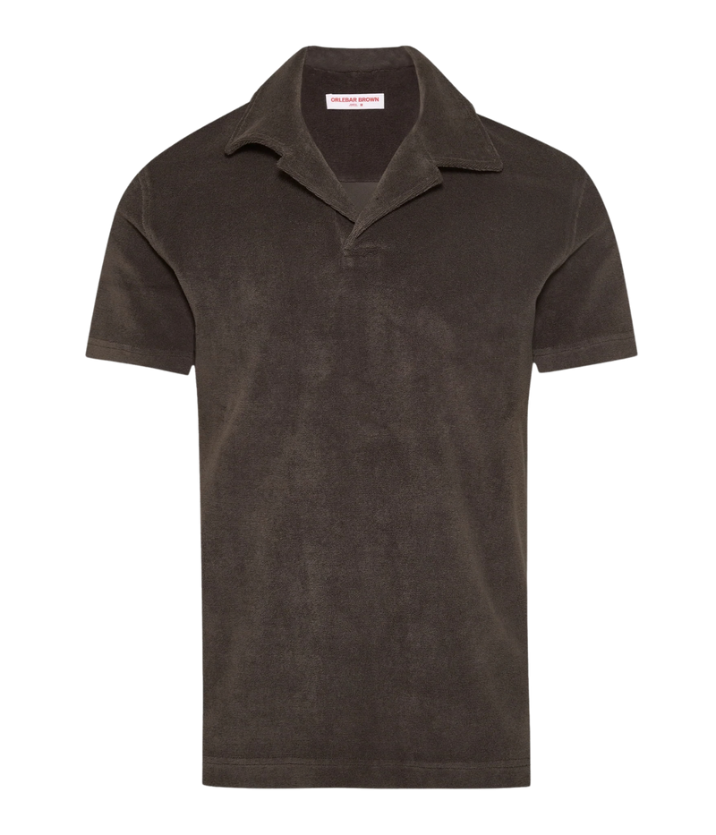 Terry Towelling Polo in Elephant Grey