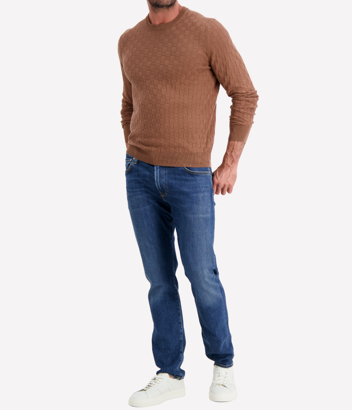 Crew Long Sleeve in Tobacco Brown