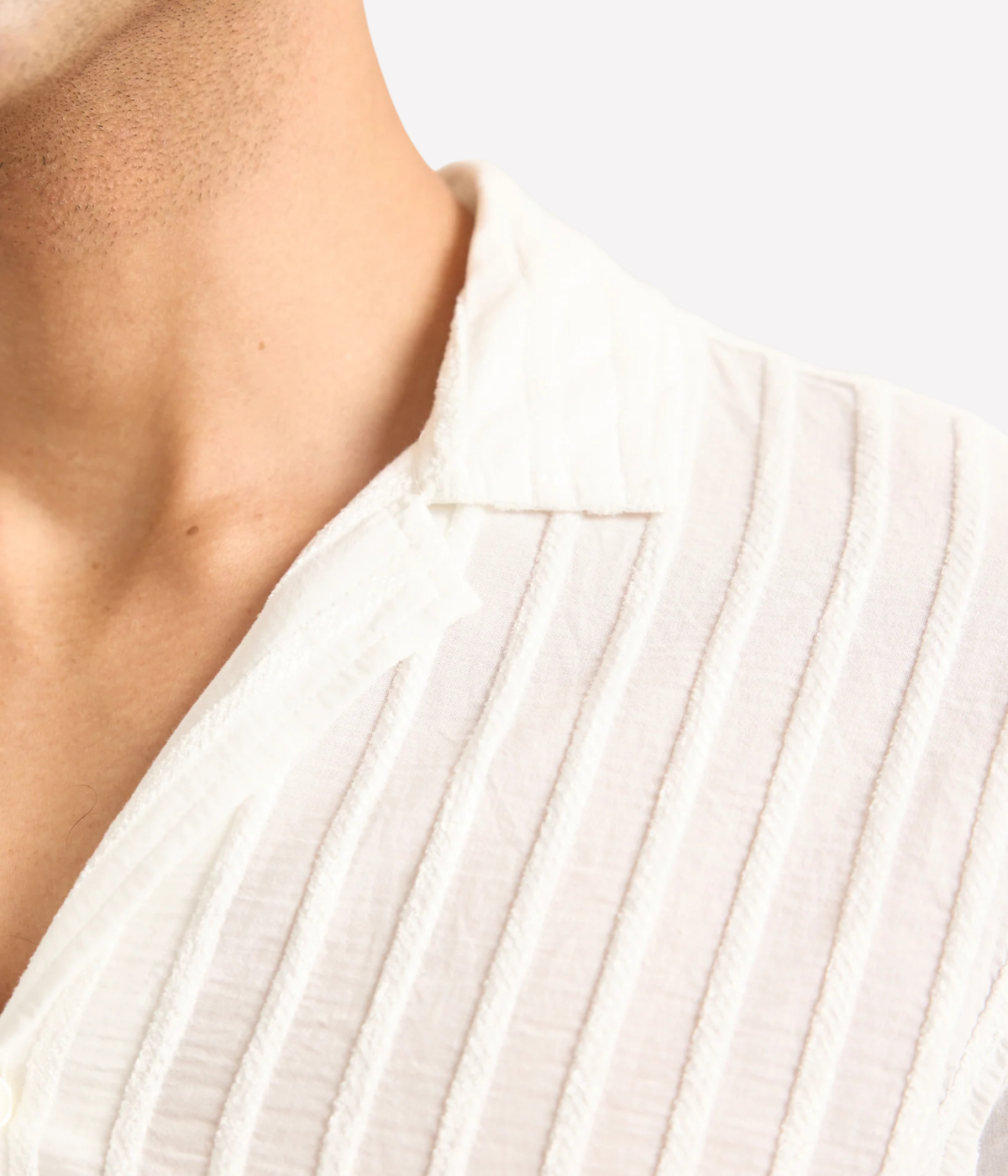 Maitan Tonal Chenille Stripe In White