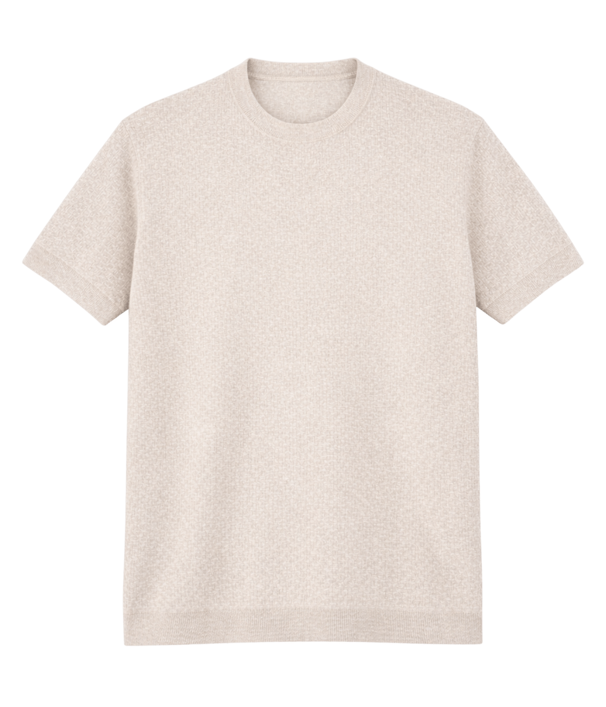 Crew Neck Short Sleeve in Natural Beige