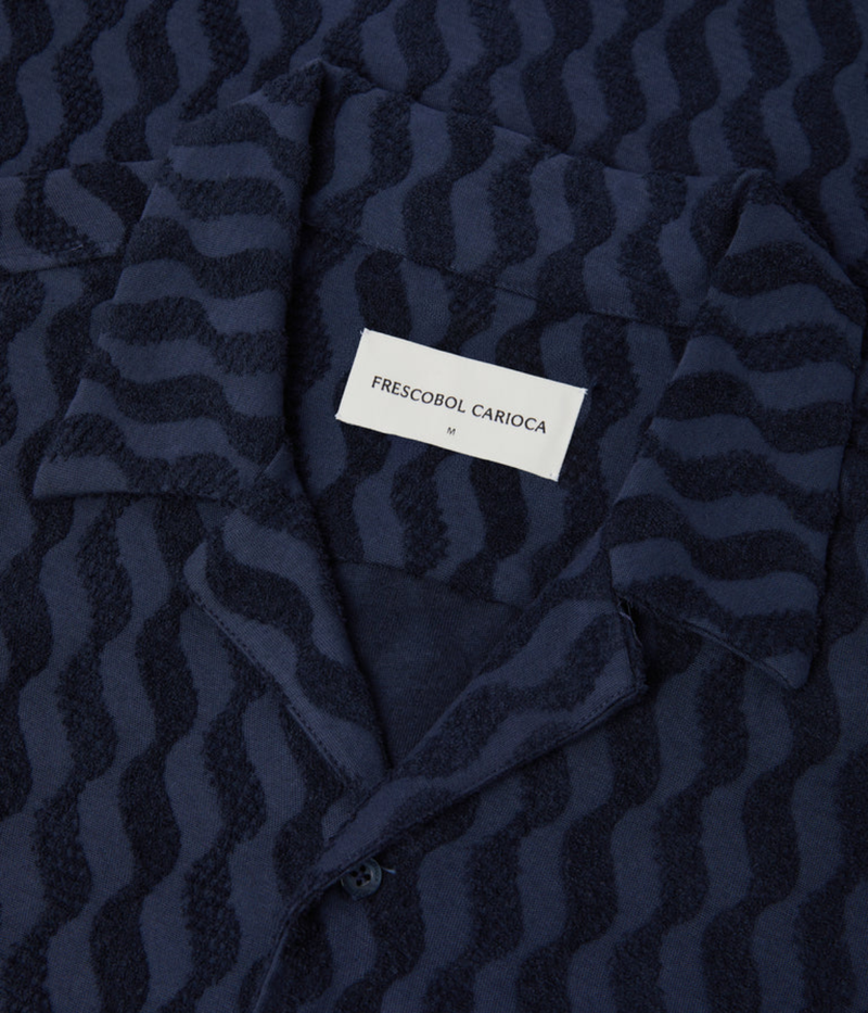 Roberto Terry Shirt In Midnight Blue