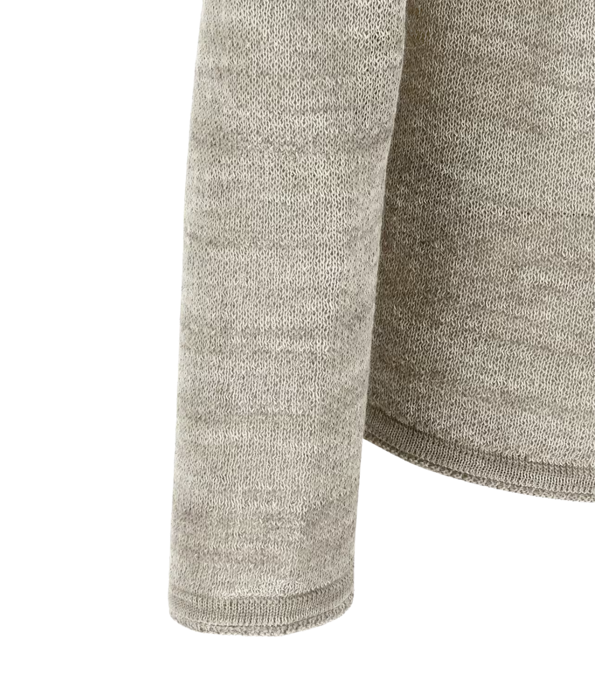 Roberto Collina LS Roundneck in Grigio - Sleeve Closeup Shot