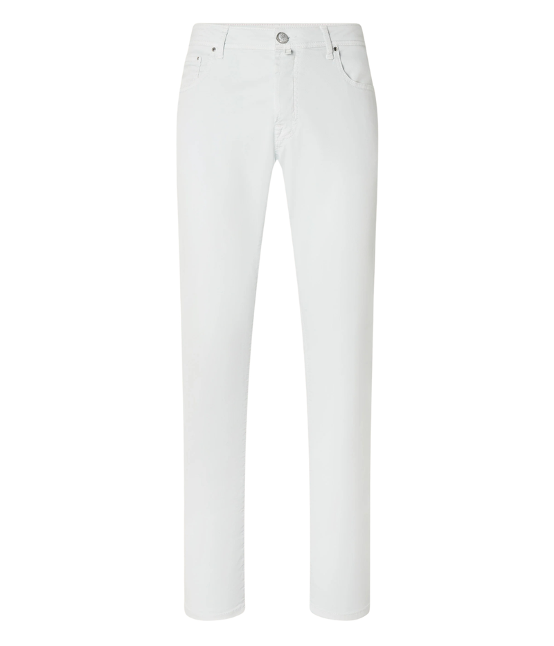 Jacob Cohen Bard Slim Fit Pant 5 PKT in X75 Azure Suede Patch - Front shot