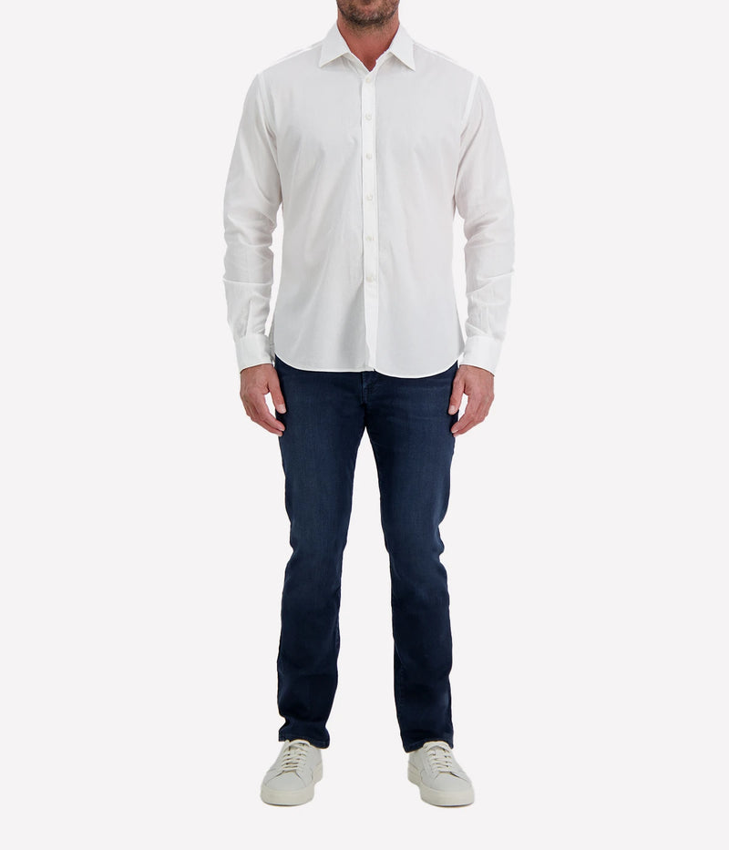 Osvaldo Trucchi Regular Fit Shirt WB0005 in White Textured – Front View Textured Dress Shirt
