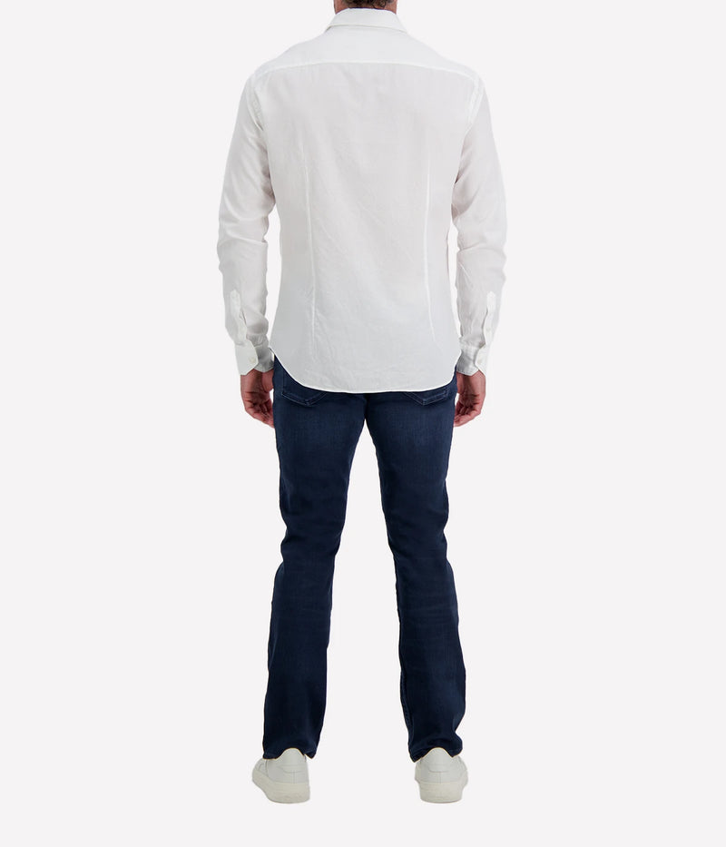 Osvaldo Trucchi Regular Fit Shirt WB0005 in White Textured – Back View Textured Dress Shirt
