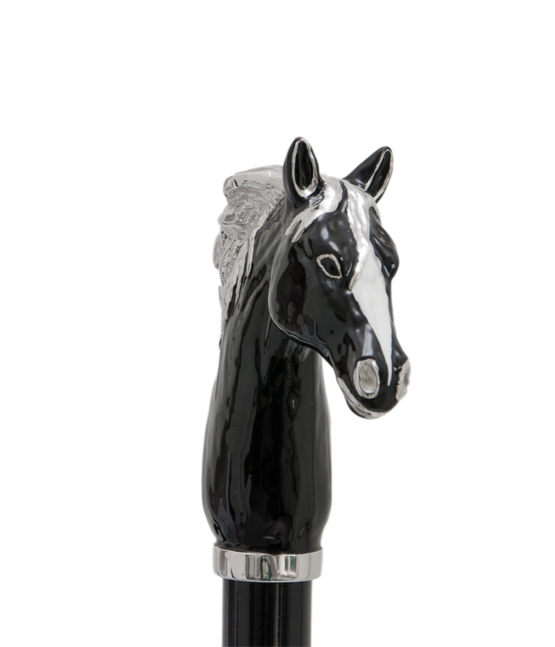 Pasotti Black Horse Shoehorn - Black Hourse closeup front shot