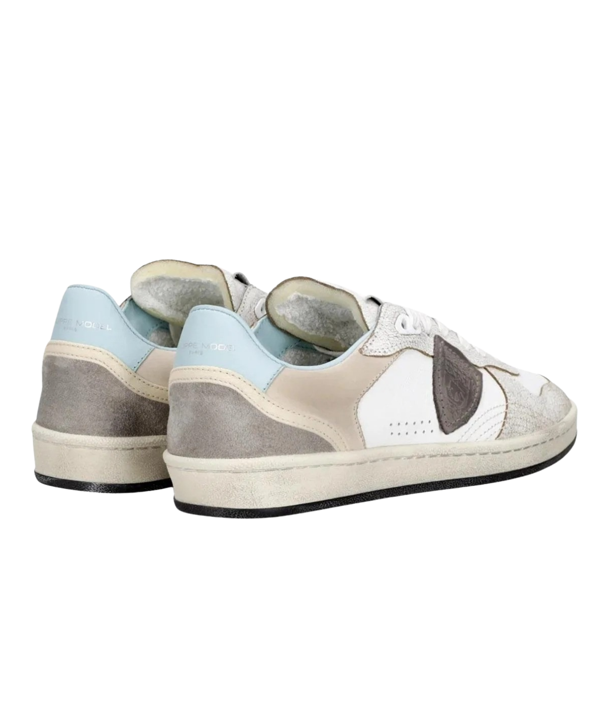 Pgal Low Man In Veau Crackle Blanc Ciel