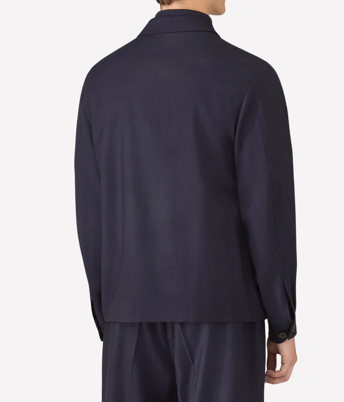 Wool Twill Jacket In Navy