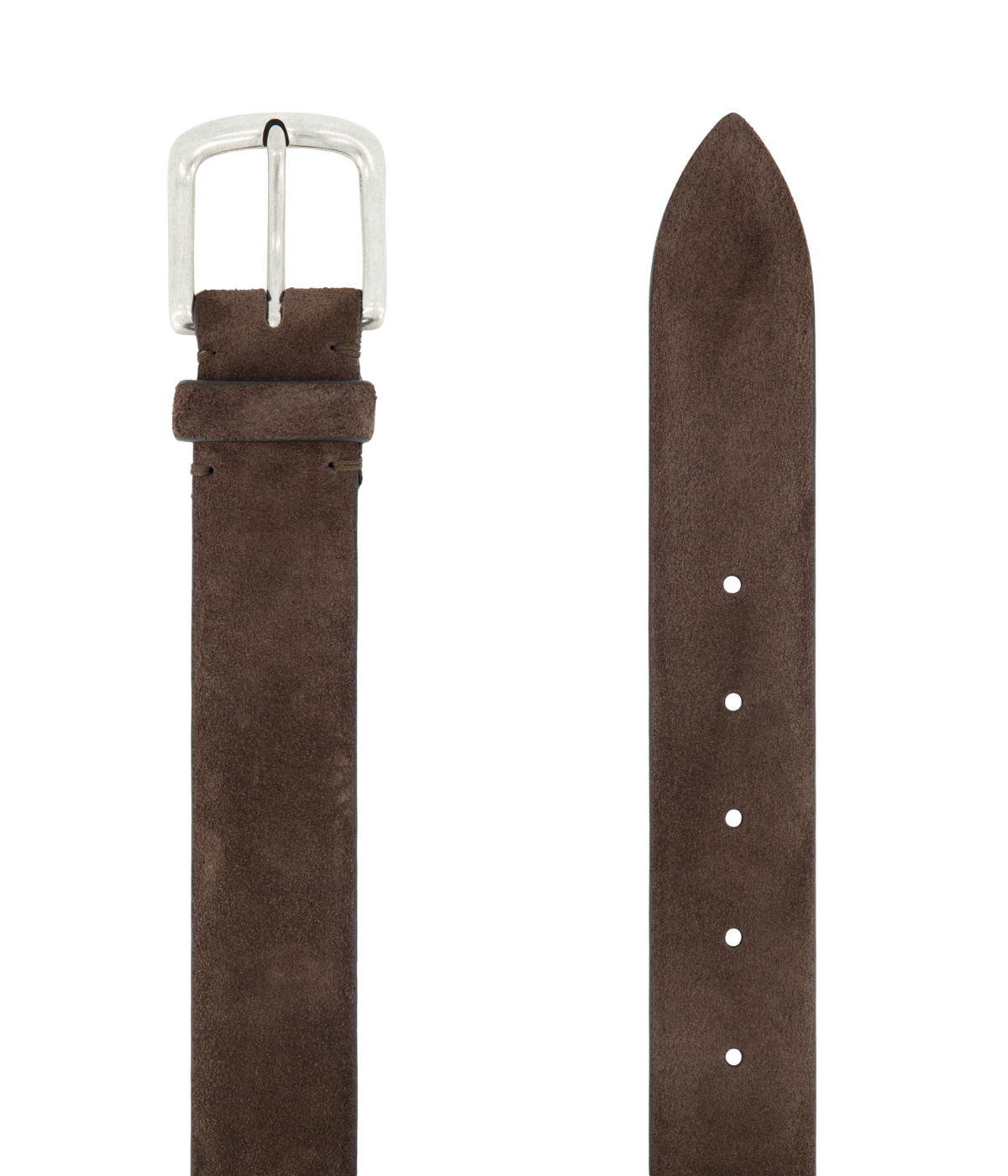 Calexico Man Raphael Belt in Teste Moro close up in buckle & tip. 