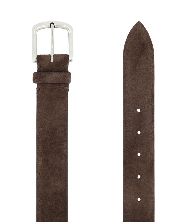 Calexico Man Raphael Belt in Teste Moro close up in buckle & tip. 