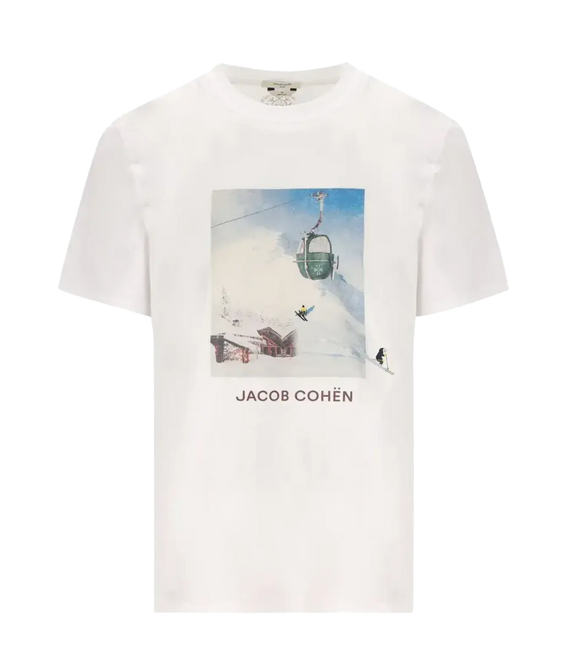 Collo Costina T-Shirt in Ski Print Optical White