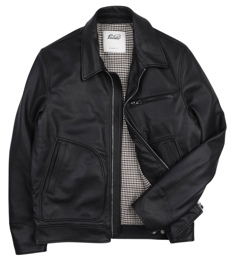 Padded Biker Jacket In Black