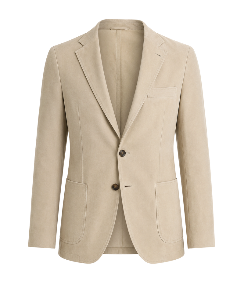Mens Leather Blazer in Sand