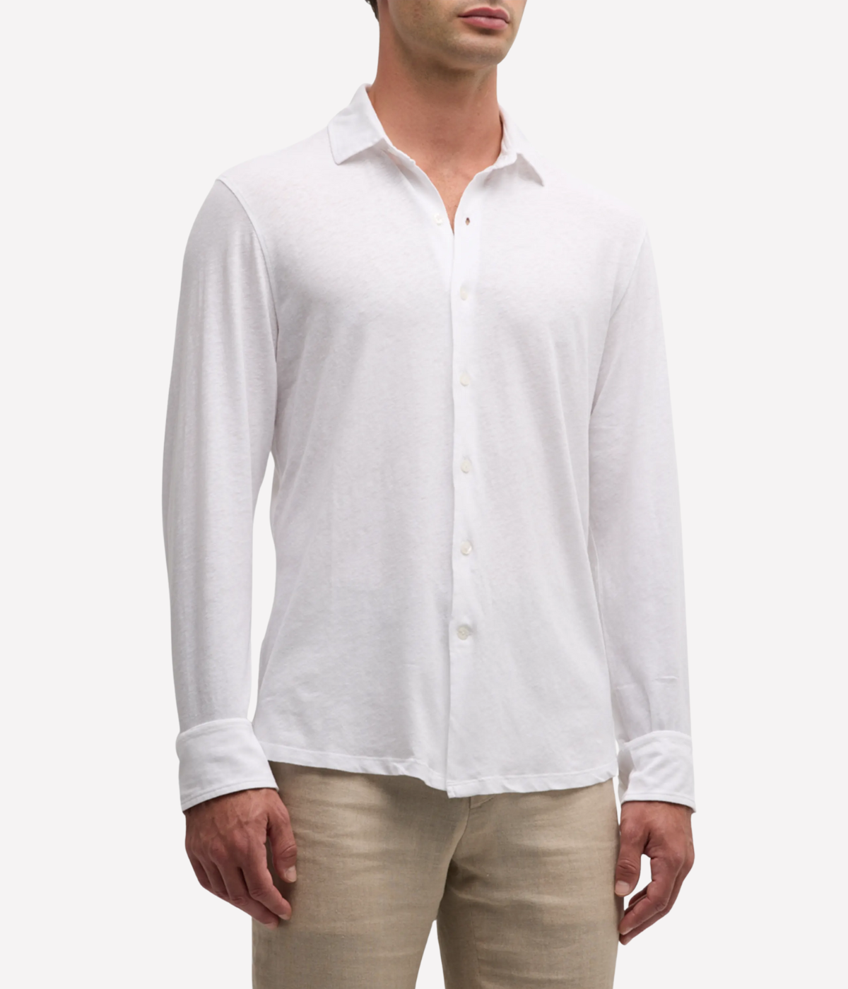 Marico Linen Blend Shirt in White