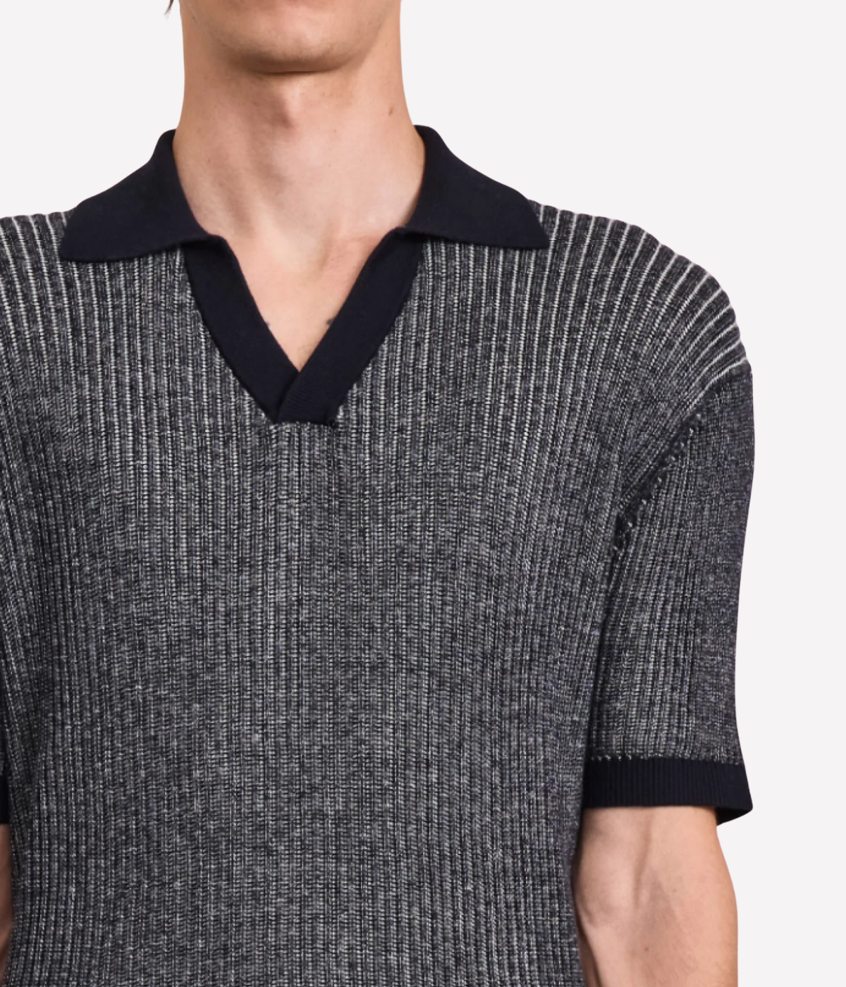 Rino Cotton Blend Polo In Navy