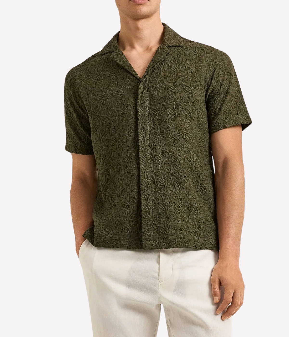 Maitan Broderie Anglaise Shirt in Bayleaf Green